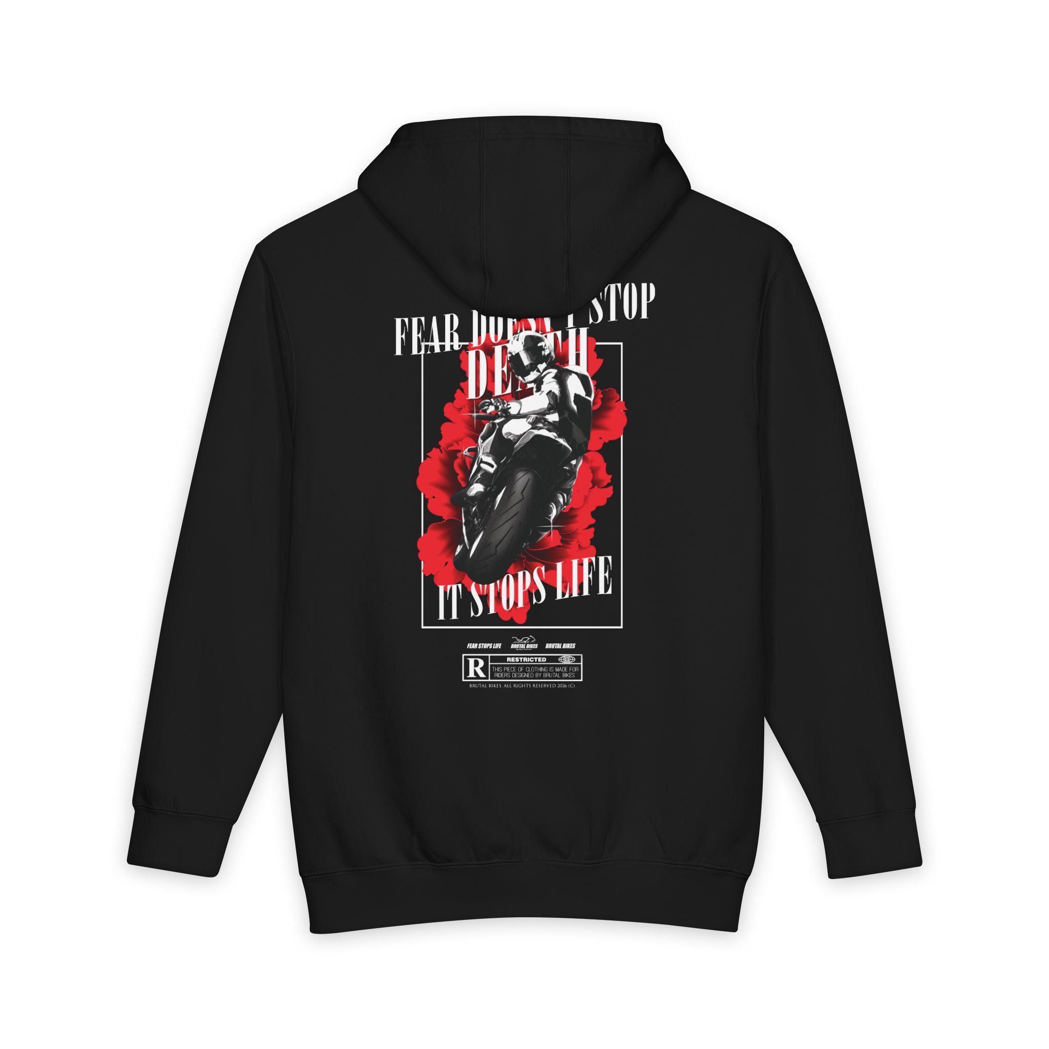 FEAR DOESN'T STOP DEATH - IT STOPS LIFE / HEAVYWEIGHT HOODIE
